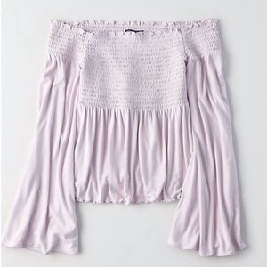American eagle smoked off the shoulder top